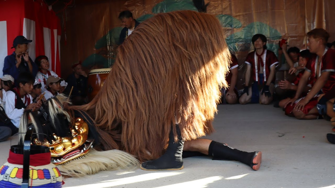 大塩天満宮秋祭り　毛獅子　地舞　能舞台