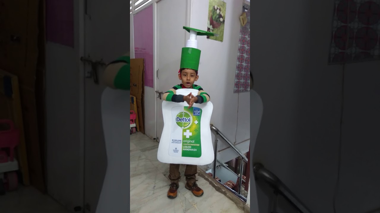 Dettol hand wash by Aditya Singh in fancy dress competition  Gunjan Singh