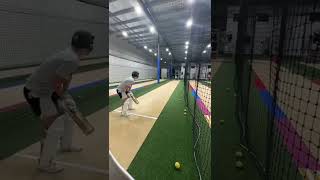 Facing 150kph on the bowling machine at the Brisbane Cricket Centre #cricket