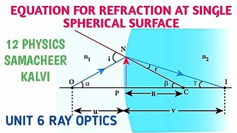 Equation for refraction at single spherical surface | Unit 6 Ray Optics | 12 Physics Samacheer kalvi