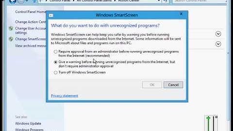How to configure Smart Screen settings in Microsoft Windows Server 2012
