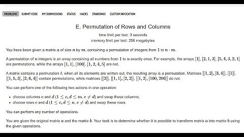 Codeforces Round 950 (Div. 3) | Problem E - Permutation of Rows and Columns | Solution Breakdown
