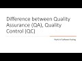 Difference between Quality Assurance QA, Quality Control QC | QA vs QC | Software Testing