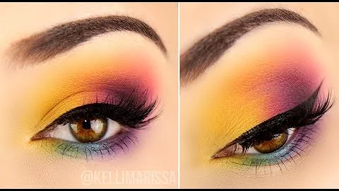 Easy Drugstore Rainbow Eye Makeup Tutorial || KELL...