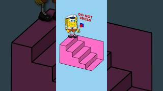 BUTTON DO NOT PRESS SpongeBob STAIRS ILLUSION!  G1org 2DLab #loop #illusion #animation
