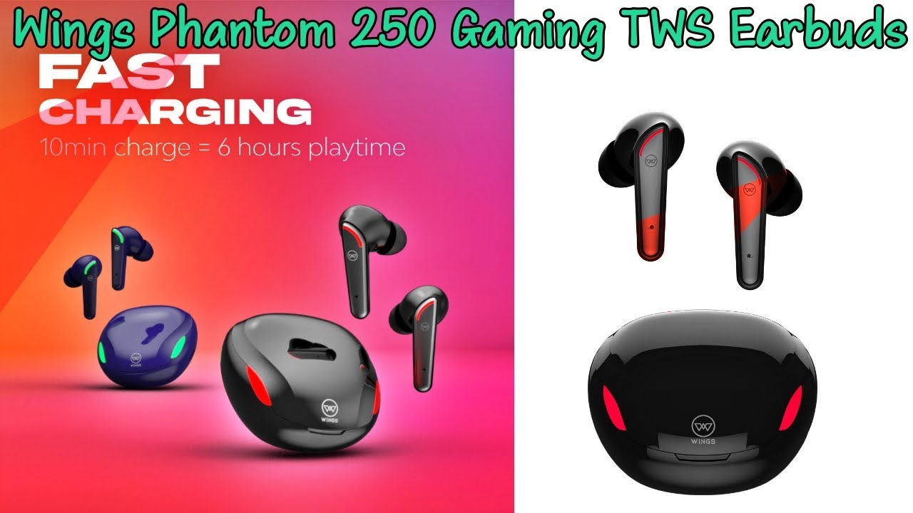 Wings Phantom 250 Gaming TWS Earbuds With 40ms Low Latency, 30 Hours