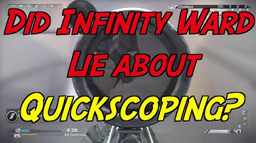 [COD Ghosts] Did @InfinityWard Lie About Quickscoping?