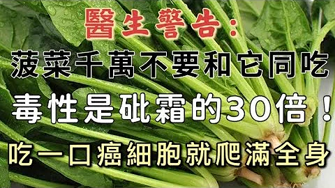 醫生警告：菠菜千萬不要和它同吃，毒性是砒霜的30倍！每吃一口就離死亡更近一步！很多人卻天天都在吃！想攔都攔不住 - 天天要聞