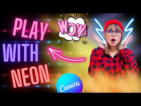 NEON light effect in Canva | Glowing Effects Tutorial😍😍😍