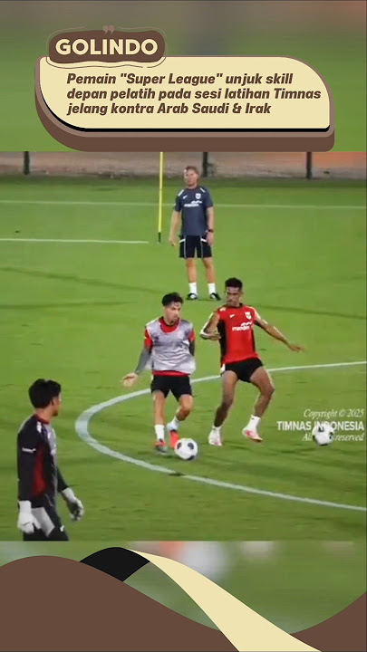 Indonesian Super League players show off their skills in front of their coaches during the nation...