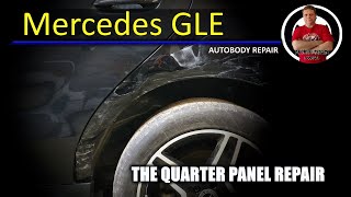 Mercedes GLE. The quarter panel repair. Ремонт заднего крыла.