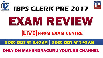 Exam Review with Cut Off | IBPS Clerk Pre 2017 | 2nd & 3rd December | Promo