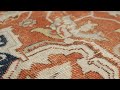 Antique Persian Heriz Medallion Rug in Orange and Blue Tones - Rug &amp; Kilim -36666