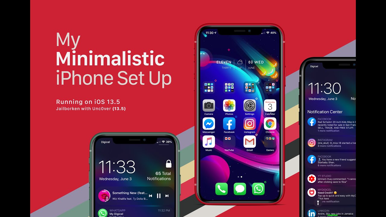 *New* My Minimalistic iPhone SetUp 2020 (JailBroken on iOS13.5). 