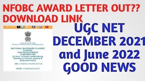 NFOBC AWARD LETTER OUT? NOTIFICATION FROM MINISTRY// UGC NET DECEMBER 2022 & JUNE 2023 NFOBC UPDATE