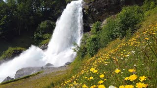 Waterfall in Norway: Steinsdalfossen Brudesløret 4k DJI  Mavic 2. Osmo pocket