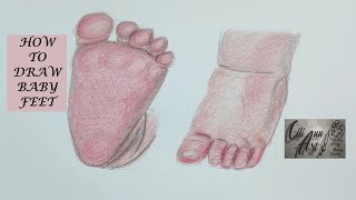 How To Draw Baby Feet Easy  Step By Step Baby Foot Drawing