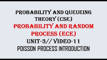 POISSON PROCESS INTRODUCTION | PQT(CSE), PRP(ECE) UNIT-3 VIDEO-11
