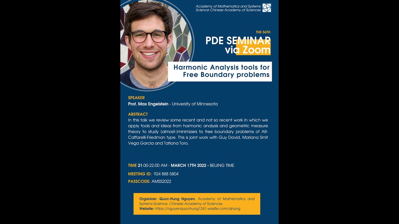 Harmonic Analysis tools for Free Boundary problems by Max Engelstein