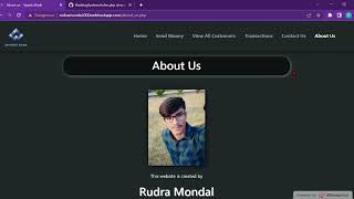 Basic Banking System | Web Development | Task 1 | The Sparks Foundation | Rudra Mondal