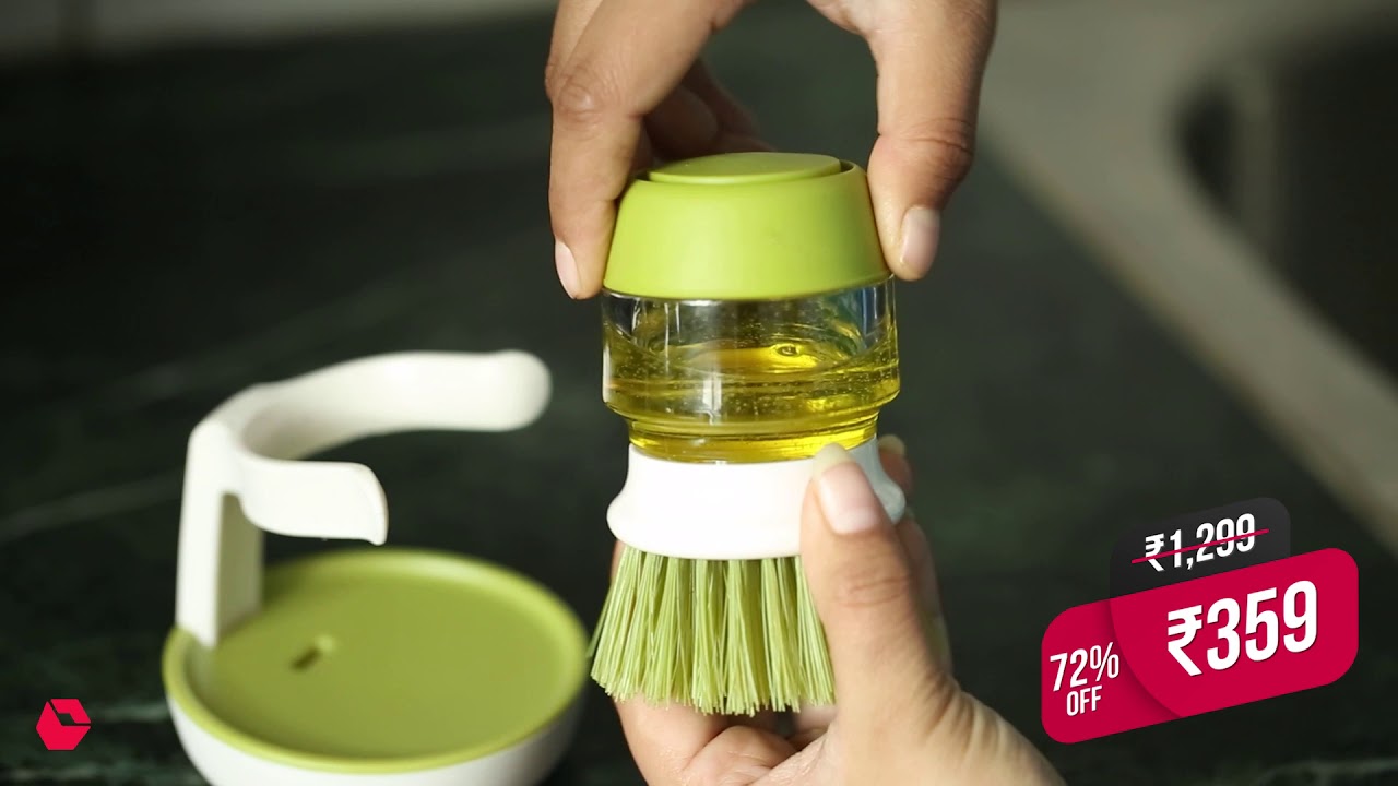 Soap Dispensing Palm Brush and Stand