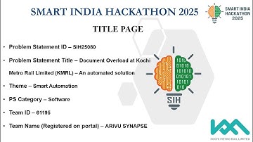KochiNex | Document Overload at Kochi Metro Rail Limited (KMRL) - An Automated Solution | SIH25080 |