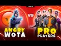 Angry Wota 😡 Vs Pro Players || Free Fire 1 Vs 4 Insane Clash Squad Battle