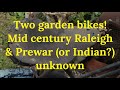 2 very bad hedge find bikes! Raleigh Sports &amp; mystery prewar roadster. Garden ornaments! Available!