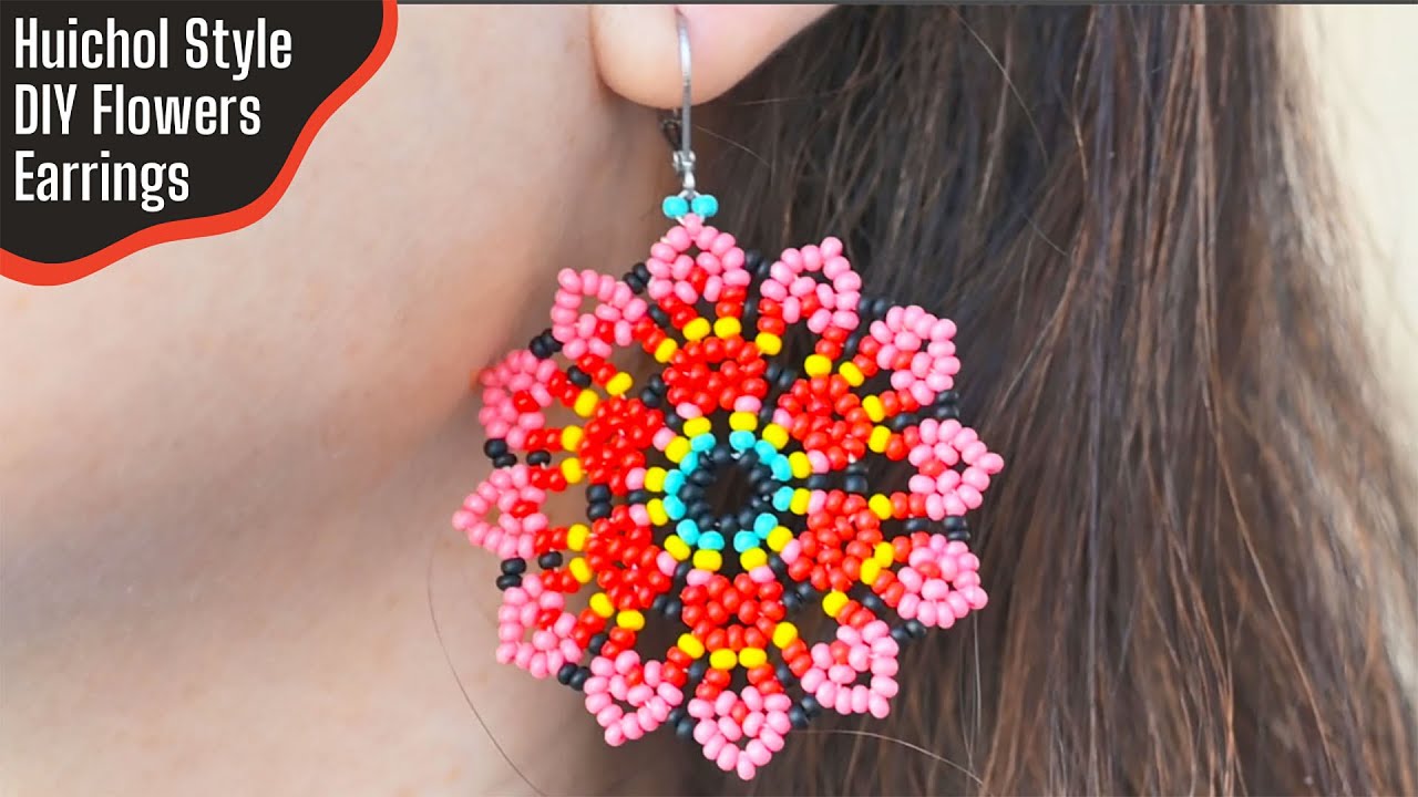 The BEST Way to Make Huichol Style Flowers Earrings