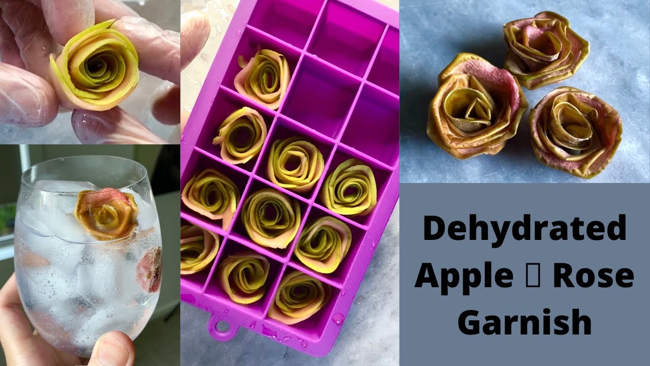 Apple rose cocktail garnish dehydrated (tutorial) YouTube