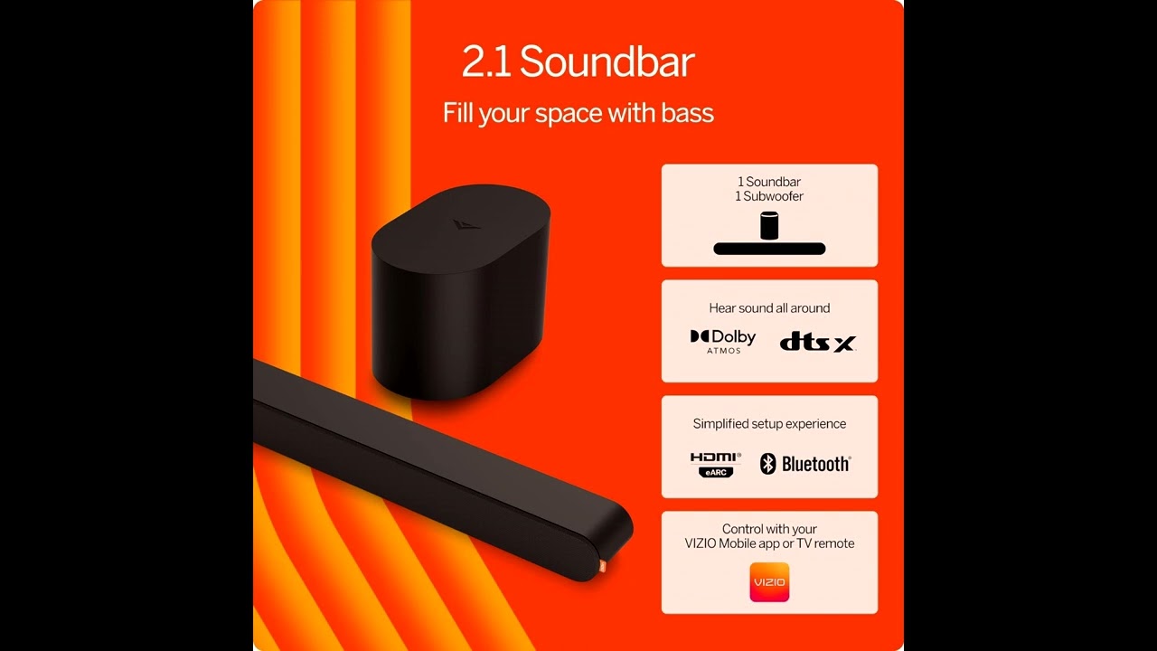 Review: VIZIO 2.1 SV210M-0808 Soundbar with Wireless Subwoofer, Dolby Atmos, DTS, Bluetooth | 2024
