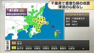 千葉県北東部で震度5弱(20/06/25)