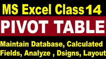 Class 14- Pivot Table in MS Excel. Explain in Urdu // XL Maza