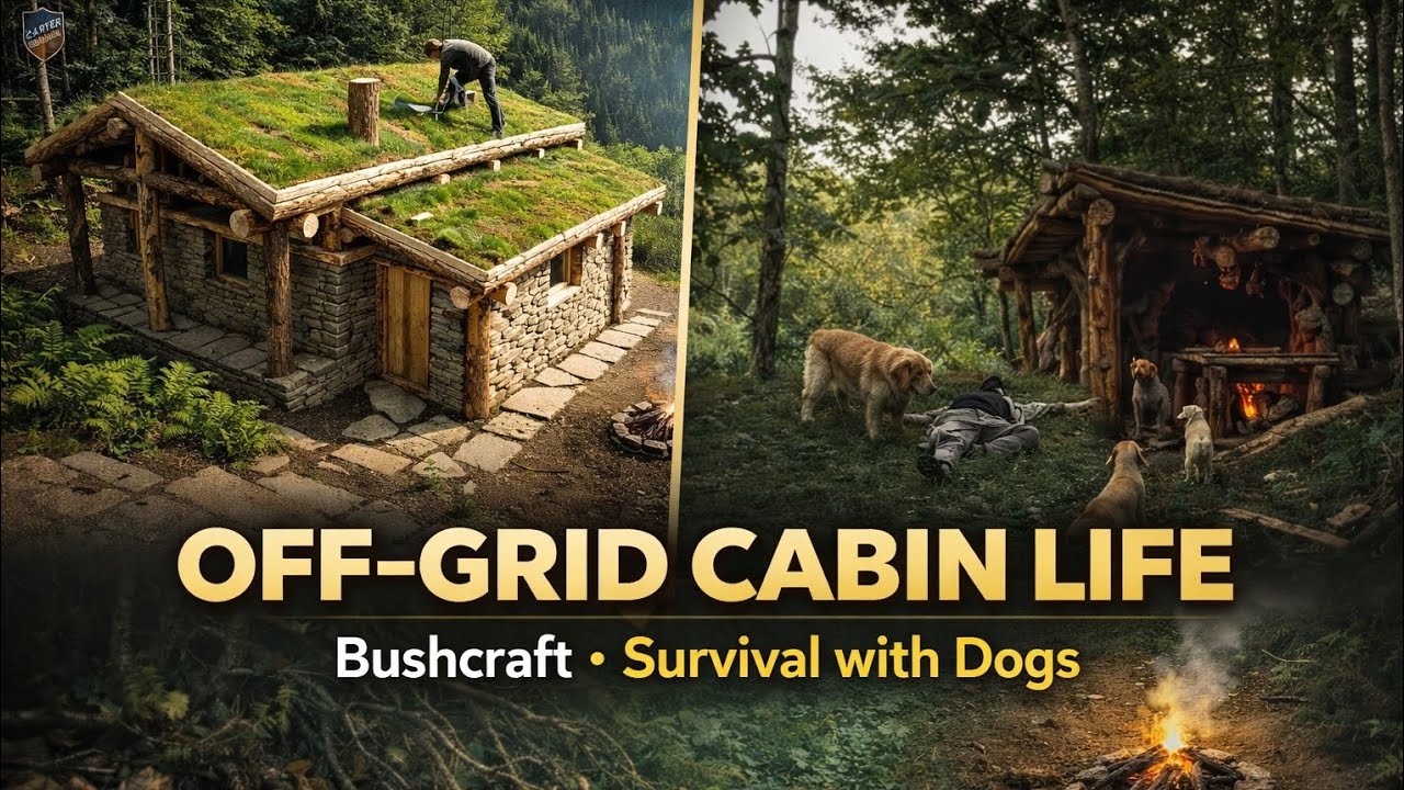 I Live Off-Grid in the Forest 🌲 | Bushcraft Cabin Life