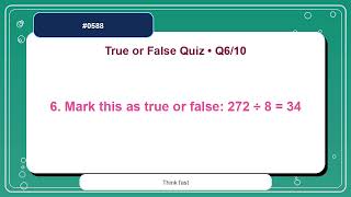 True or False Quiz #0588 | 10 Trivia and Fact Check Practice Questions