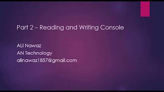 Reading and Writing Console IN C# tutorial 3