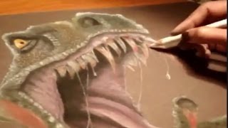 Drawing Dinosaur from Turok Game with Soft Pastel screenshot 4