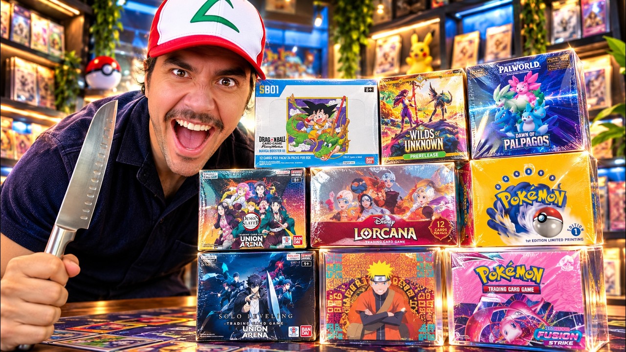 LUCCAS NETO AO VIVO ABRINDO R$ 50 MIL REAIS EM CAIXAS DE POKÉMON, DBZ, NARUTO, DEMON SLAYER, LORCANA