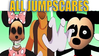 Friday Night Funkin VS Five Nights at Treasure Island - ALL JUMPSCARES (FNATI Mickey Mouse Horror)