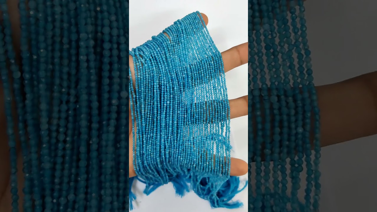 Natural Neon Apatite Stone Faceted Rondelle Gemstone Beads Strand