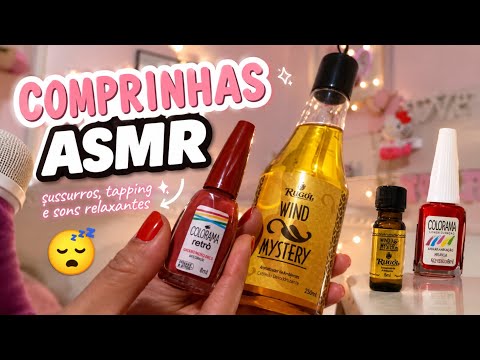 ASMR Caseirinho Comprinhas de farmácia, Cosméticos 🛍️|tapping,sons relaxantes