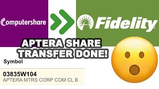 Aptera Share Transfer DONE! How to: Direct Registration System (DRS) Transfer to Broker | 03835W104