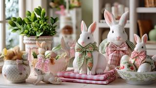 Cozy Shabby Chic Easter Decor Ideas 🌸 | Pastel Gingham Farmhouse Spring Home Tour Wealth