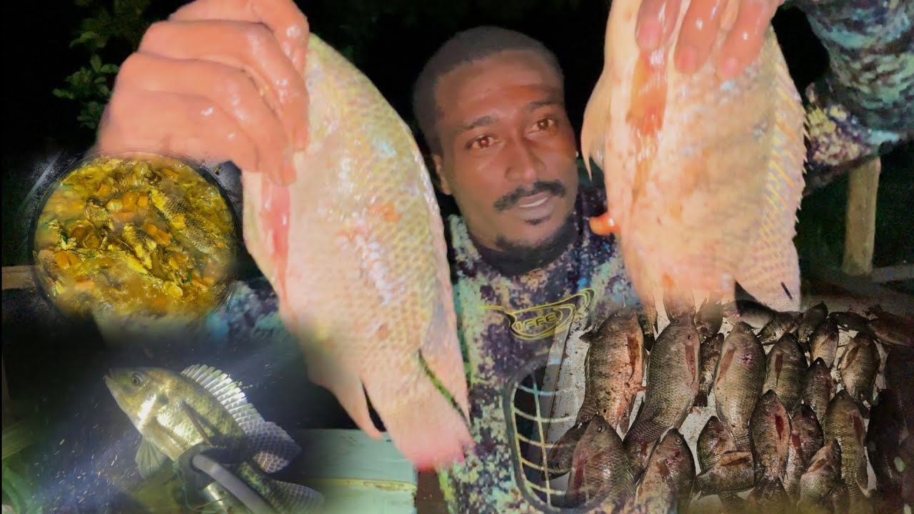 Ночная охота на тилапию и приготовление на солнце