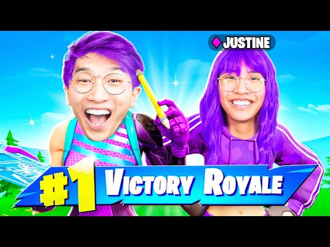 LANKYBOX'S SISTER JUSTINE WINNING OG FORTNITE!? (Let's Play Fortnite Battle Royale!)