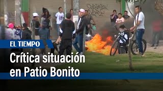 Crítica situación de orden público en Patio Bonito entre encapuchados y policías | El Tiempo