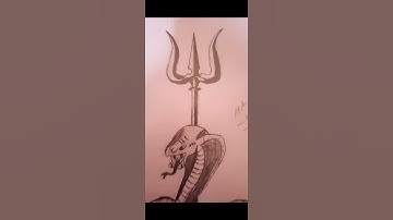 drawing of snake with trishul ❤️🙏