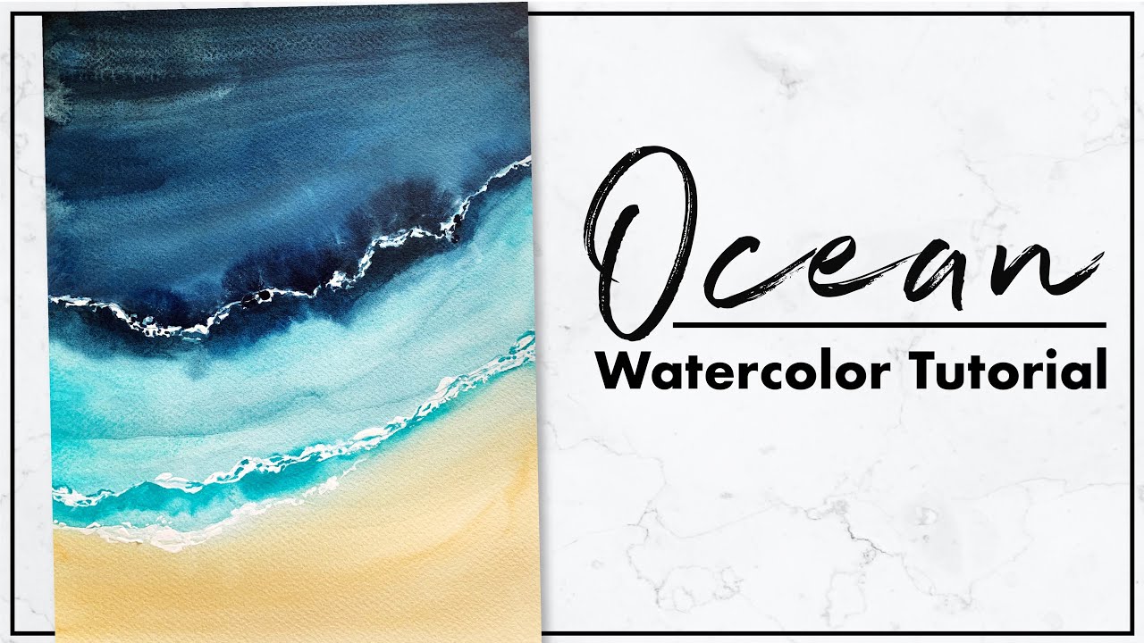 How To Paint Ocean Water with Watercolor Tutorial 