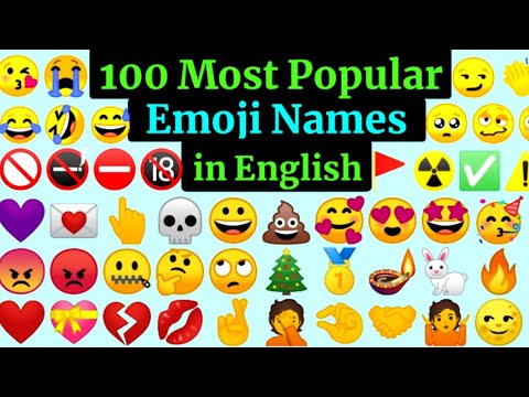 100 Most Popular Emojis in English (Names and Pictures) || Emoji Vocabulary || Whatsapp Emoji names 