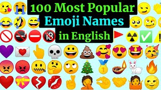 100 Most Popular Emojis in English Names and Pictures Emoji Vocabulary Whatsapp Emoji names